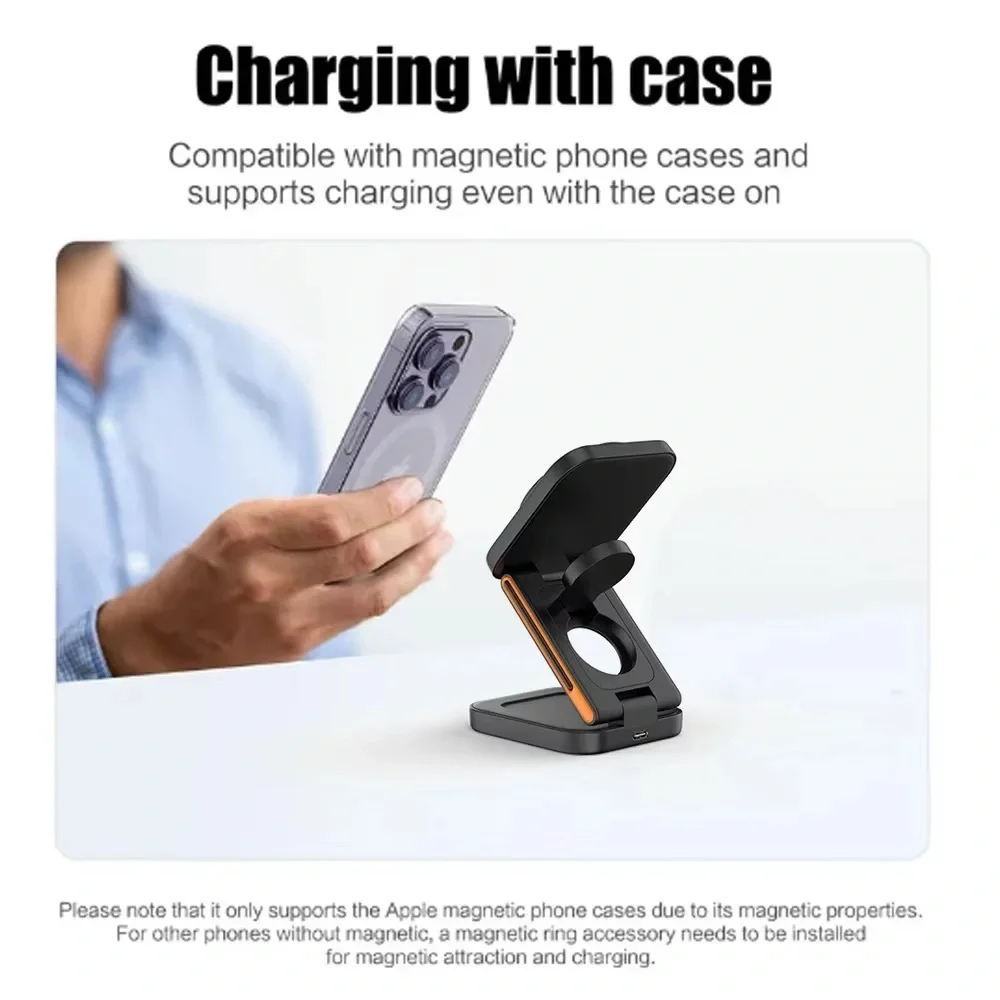Wireless charging station for iPhone15 14 13 12 Pro Apple Watch 8 9 Airpods